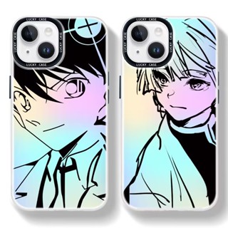 เคสโทรศัพท์มือถืออะคริลิค ผิวด้าน กันกระแทก ลายการ์ตูนอนิเมะ Gojo Satoru Detective Conan Haibara Ai Kiddo Kudo Shinichi ไล่โทนสี สําหรับ IPhone X XS XR XSMAX 8 7 Plus