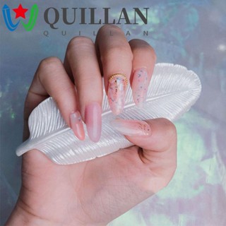 Quillan ชั้นวางโชว์เล็บเจล เรซิ่น รูปขนนกน่ารัก สีขาว หลากสี สําหรับโชว์เล็บ พร็อพถ่ายรูปผู้หญิง