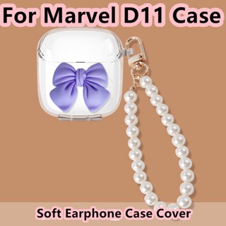 【ของแท้】เคสหูฟัง แบบนิ่ม ลายโบว์ สามมิติ สีชมพู สําหรับ Marvel D11 D11