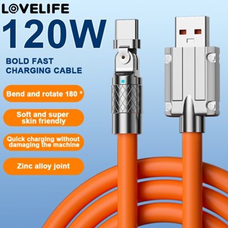 [ Featured ] สายชาร์จ USB Type C 120W 6A หมุนได้ ชาร์จไวมาก สําหรับสมาร์ทโฟน