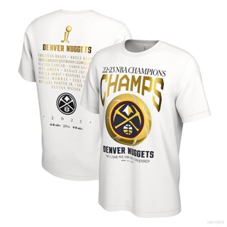 เสื้อยืดแขนสั้น พิมพ์ลาย NBA Champions Denver Nuggets HQ1 2023 พลัสไซซ์ สําหรับผู้ชาย และผู้หญิง เหมาะกับการเล่นกีฬาบาสเก็ตบอล QH1