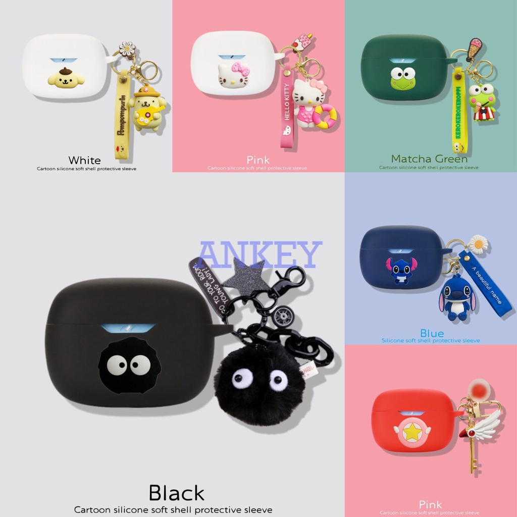 เคสหูฟังซิลิโคน ลายจุด พร้อมจี้ สีดํา สําหรับ Anker SoundCore A20i A3i P3i Note 3i Dot 3i