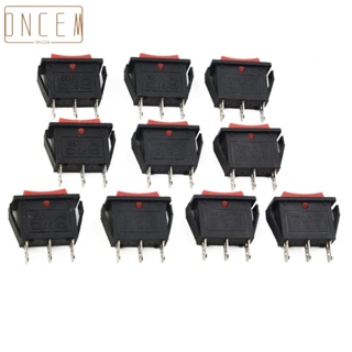 【ONCEMOREAGAIN】Rocker Switch 10PCS 15A 250V 20A 125V 3 Pin 30 X 11mm LED ON-OFF-ON Red