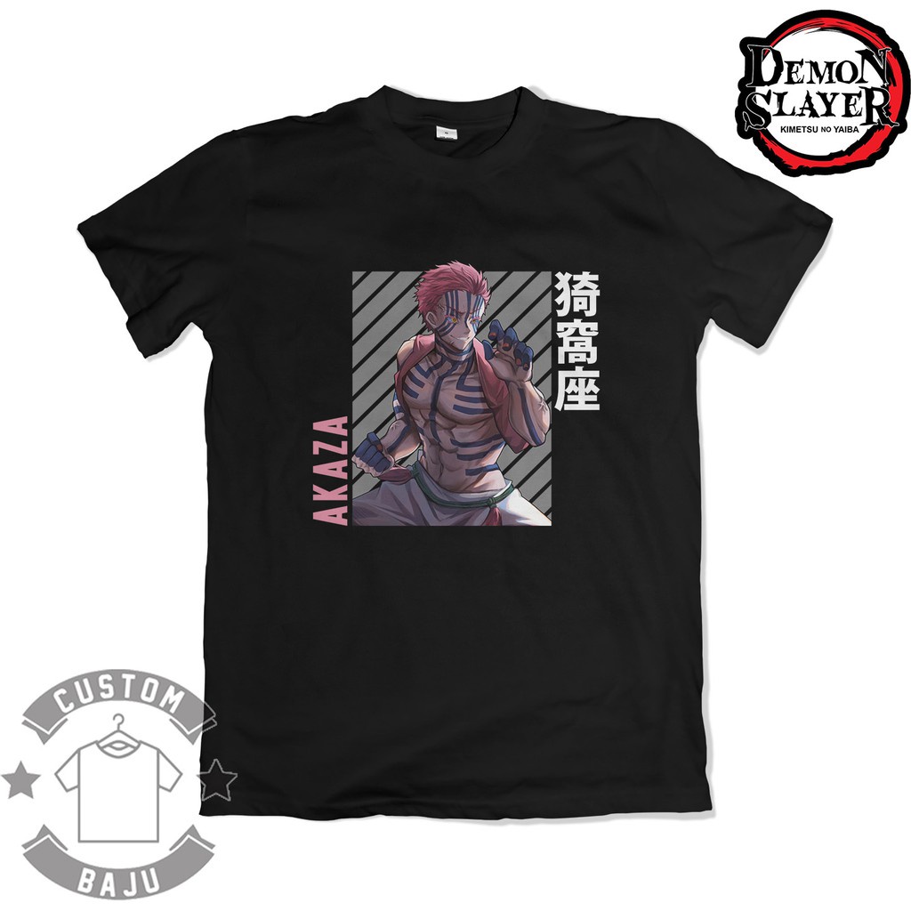 เสื้อยืด Akaza Upper Moon Three Anime Demon Slayer Kimetsu no Yaiba เสื้อยืดชั้นนํา