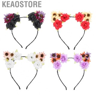 Keaostore Ear Headdress  Ergonomic Fashionable Cloth Flower Headband for Halloween Christmas Carnival