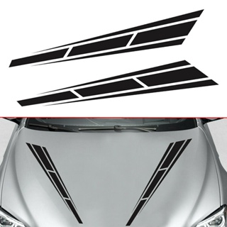 ⚡READYSTOCK⚡Car PET Racing Sticker Stripes Vehicle Vinyl Black Decor Front Graphics