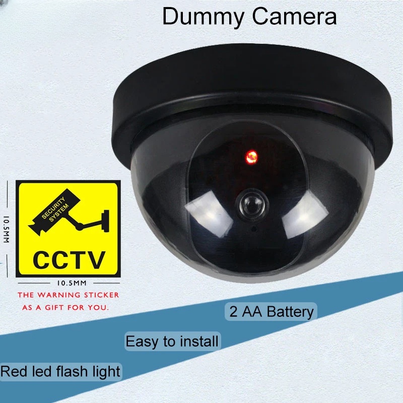 การจำลอง กล้องวงจรปิด CCTV ไร้สาย ไฟกระพริบ LED สีแดง สําหรับในร่ม กลางแจ้ง