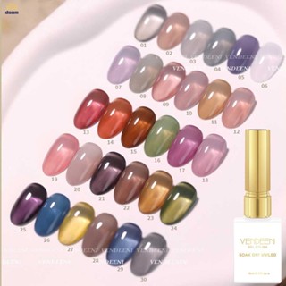 Vendeeni Jelly Dirty Tea 30-colour Set สีเจลทาเล็บยอดนิยมเจลลี่สีนู้ดติดทน Phototherapy Glue 15ml 【doom】