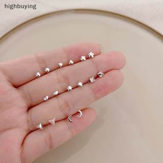 [highbuying] ต่างหูสตั๊ด ขนาดเล็ก เรียบง่าย สําหรับผู้หญิง หัวใจ ดาว ดวงจันทร์ ต่างหูสตั๊ด เครื่องประดับปาร์ตี้ สินค้าใหม่