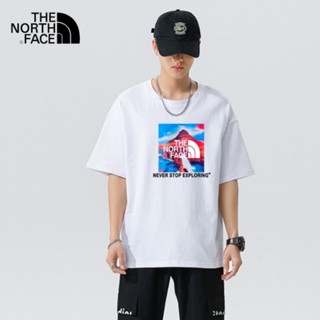 [พร้อมส่ง] เสื้อยืดผ้าฝ้ายแท้ 100% พิมพ์ลาย The North Face ระบายอากาศ โอเวอร์ไซซ์ สําหรับผู้ชาย