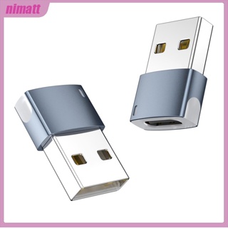 Ni อะแดปเตอร์แปลงสายชาร์จ Usb 2.0 เป็น Type-C ตัวเมีย พร้อมไฟ Led 480mbps