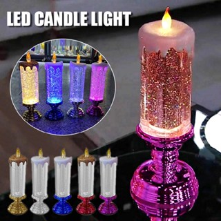 New Electronic LED Candle Christmas Rechargeable Waterproof Light With Glitter