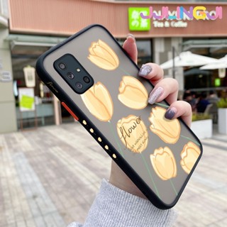 เคสโทรศัพท์ ซิลิโคนนิ่ม ใส กันกระแทก ลายดอกไม้สีเหลือง แฟชั่น สําหรับ Samsung A71 4G A71 5G