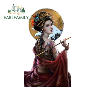 Earlfamily สติกเกอร์ Geisha Japaness กันน้ํา 13 ซม. x 7.7 ซม. สําหรับติดตกแต่งรถยนต์