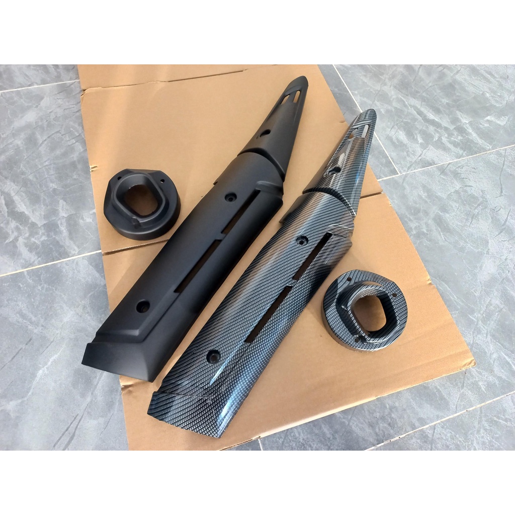 Ex150 TFX อุปกรณ์ไอเสียทาสีคาร์บอนสีดํา