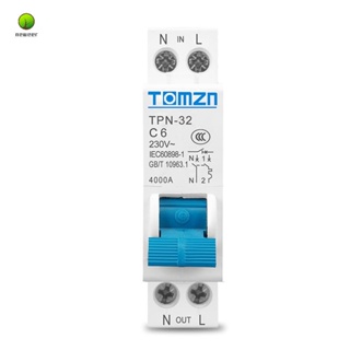 Tomzn TPN 1P+N เบรกเกอร์วงจร ขนาดเล็ก MCB 6A รางเมาท์ Din สวิตช์อากาศ ขนาดเล็ก สําหรับครัวเรือน