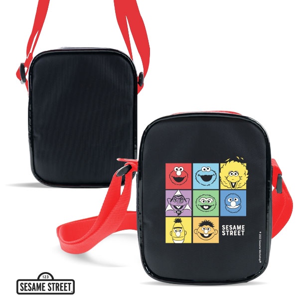 Se-ed (ซีเอ็ด) : SST3-กระเป๋าสะพาย : Sesame Street Square Crossbody Bag W12xH15xS4.5 cm.-BK