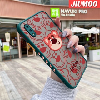 เคสซิลิโคนนิ่ม แบบใส ขอบสี่เหลี่ยม ลายหมีสตรอเบอร์รี่ กันกระแทก สําหรับ VIVO Y93 Y93s