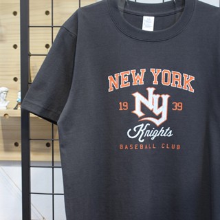 เสื้อยืดแขนสั้น คอกลม ผ้าฝ้าย ทรงหลวม พิมพ์ลายตัวอักษร NY New York สไตล์วินเทจ