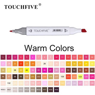 Touchfive ปากกามาร์กเกอร์แอลกอฮอล์ วาดภาพกราฟฟิก ภายใน สีอบอุ่น สําหรับวาดภาพกราฟฟิค