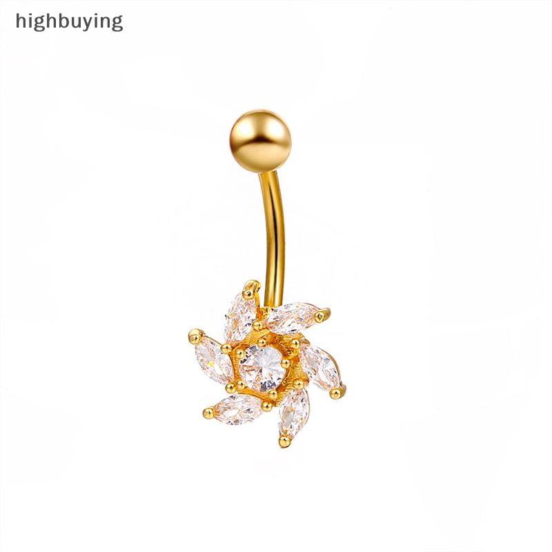 [highbuying] แฟชั่น คุณภาพสูง สะดือ หน้าท้อง ปุ่ม แหวน ท้อง ร่างกาย เครื่องประดับ ดอกไม้ ท้อง กระดุม เล็บ ใหม่ พร้อมส่ง