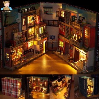 ชุดหนังสือไม้ปริศนา 3D มีไฟ LED DIY สําหรับตกแต่งบ้านตุ๊กตา SHOPSKC2009