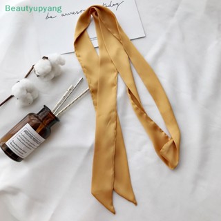 [Beautyupyang] ใหม่ ผ้าพันคอ ริบบิ้นยาว ผ้าไหม สีพื้น สําหรับผู้หญิง