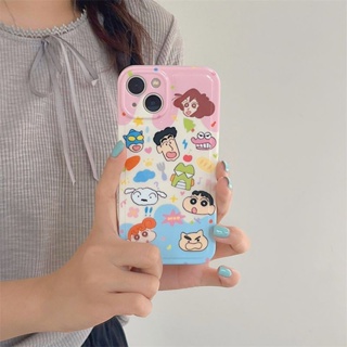 เคสโทรศัพท์มือถือ ซิลิโคน กันกระแทก ลายการ์ตูนชินจังน่ารัก สําหรับ Iphone 14pro max 13 12 11 14pro 13 11 12 X