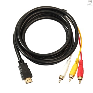 Ctoy 1080P HDTV HD-compatible Male to 3 RCA Audio Video AV Cable Signal Transmitter Audio Connector