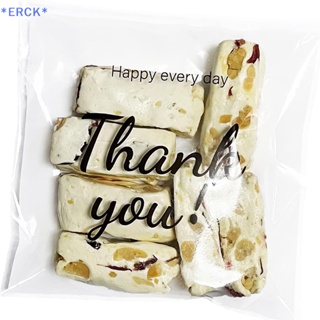 Erck&gt; ถุงขนมคุกกี้ ขนมหวาน แบบใส มีกาวในตัว ลาย Thank You 100 ชิ้น ต่อแพ็ก