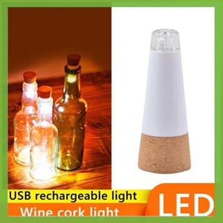 จุกไม้คอร์ก ขวดน้ํา แบบชาร์จ USB มีไฟ LED สไตล์โรแมนติก