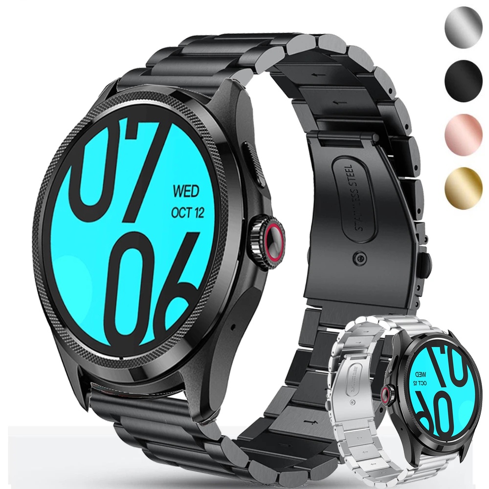 24 มม.นาฬิกาสร้อยข้อมือสําหรับ TicWatch Pro 5 Smartwatch สายสแตนเลสสําหรับ TicWatch Pro5 สายรัดข้อมื