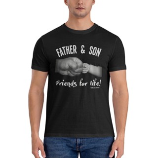 เสื้อยืด ผ้าฝ้ายแท้ พิมพ์ลาย Father &amp; Son Friends For Life คุณภาพสูง สําหรับผู้ชาย