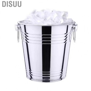 Disuu Ice Bucket  Welded Bottom Strong Weight  Easy Clean Handheld Stainless Steel for KTV