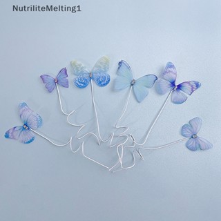 [NutriliteMelting1] ป้ายท็อปเปอร์ ลายผีเสื้อ แฮนด์เมด สําหรับตกแต่งเค้กวันเกิด งานแต่งงาน 6 ชิ้น [TH]