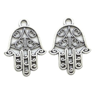 Deryu.th 10 ชิ้น โบราณ Hamsa มือของ Fatima โชคดี สร้อยคอ สร้อยข้อเท้า DIY อุปกรณ์เครื่องประดับ