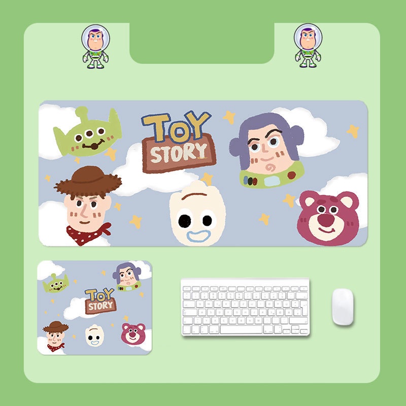 Kam แผ่นรองเมาส์ กันน้ํา ขนาดใหญ่ 800 มม. X 300 มม. พิมพ์ลาย Toy Story Woody Buzz Lightyear สําหรับคอมพิวเตอร์ตั้งโต๊ะ สํานักงาน