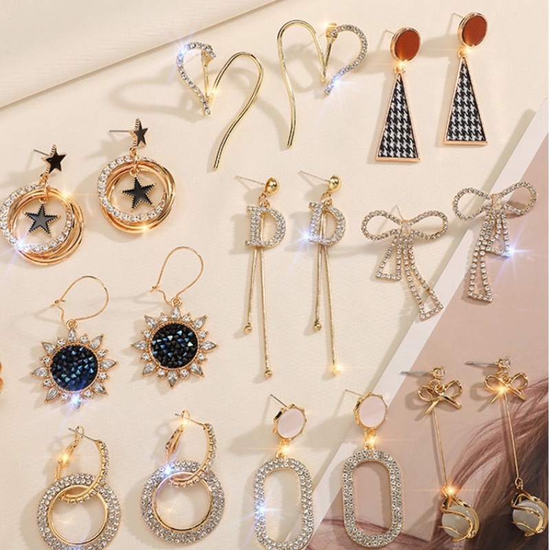 โลหะเพชร Earings สําหรับผู้หญิงเจาะ Non Tarnish Hikaw Hypoallergenic Earings สําหรับเด็กอุปกรณ์เสริม