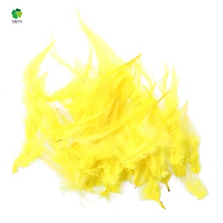 ขนนกย้อมสี ขนาด 10-15 ซม. สีเหลือง สําหรับตกแต่ง จํานวน 50 ชิ้น