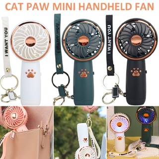 New Cat Paw Mini Handheld 3 Speeds Rechargeable Desk Cooling Portable Summer Fan