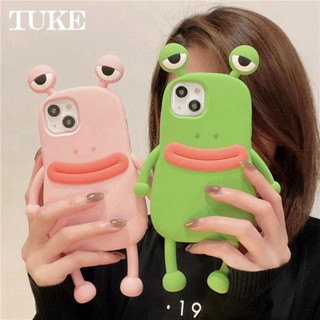 เคสซิลิโคนนิ่ม ลายการ์ตูนกบ 3D สําหรับ iPhone 14 13 12 11 Pro Max 14 Pro