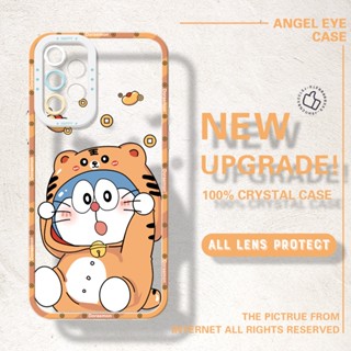 เคสโทรศัพท์มือถือแบบนิ่ม TPU ใส กันรอยกล้อง ลายโดราเอมอนน่ารัก สําหรับ Samsung A02 A03 A03s A04s A10 A10s A11 A12 A13