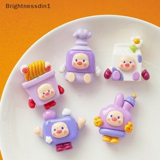 [Brightnessdin1] ใหม่ กิ๊บติดผมเรซิ่น รูปการ์ตูนหมูโบโบ้ 3D สีม่วง แฮนด์เมด DIY สําหรับตกแต่งโทรศัพท์มือถือ 2 ชิ้น