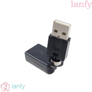 LANFY อะแดปเตอร์ปลั๊กเชื่อมต่อข้อมูล USB ตัวผู้ เป็น USB ตัวเมีย หมุนได้ 360 องศา แบบพกพา 1 ชิ้น