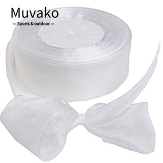 MUVAKO ริบบิ้นผ้าออแกนซ่า สีขาว 1-1/2 นิ้ว * 50 หลา สําหรับอาบน้ําเด็ก