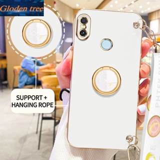 เคสโทรศัพท์มือถือ ลายต้นไม้ Gloden พร้อมขาตั้ง และสายคล้อง สําหรับ Xiaomi Mi A2 Mi 6X 2018 Redmi Note 5 Pro