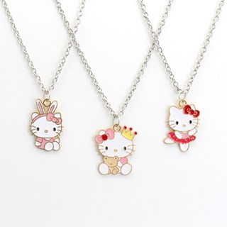 Kawaii Sanrio สร้อยคอโซ่ จี้การ์ตูนแมว Hello Kitty อัลลอย เซ็กซี่ ของขวัญวันหยุด สําหรับแฟนสาว