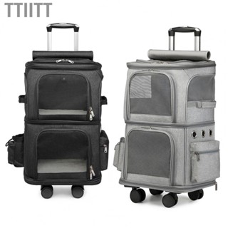 Ttiitt Pet Carrier Backpack  Breathable Mesh Comfortable Double Multipurpose Portable for Walking Dogs