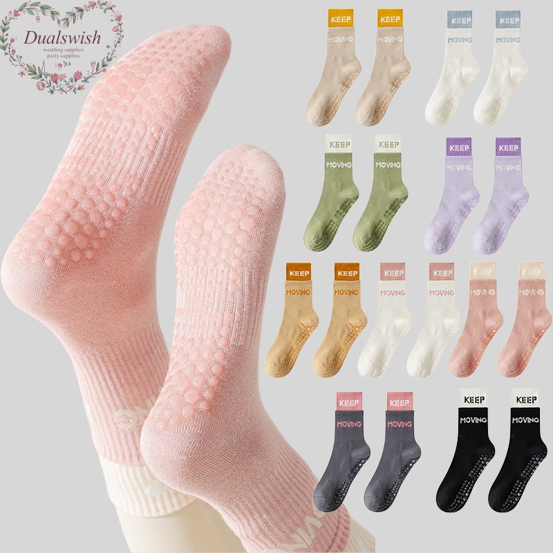 Dualswish ถุงเท้าโยคะ พิลาทิส กีฬา ฟิตเนส กันลื่น แบบมืออาชีพ แฟชั่นฤดูใบไม้ร่วง สําหรับผู้หญิง