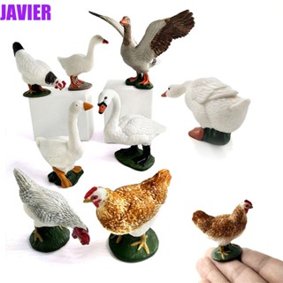 JAVIER โมเดลสัตว์ เป็ด ไก่จําลอง ขนาดเล็ก น่ารัก